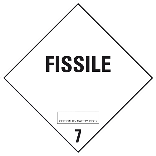 Toon details van 7.4 Radioactieve stoffen met tekst ("Fissile")