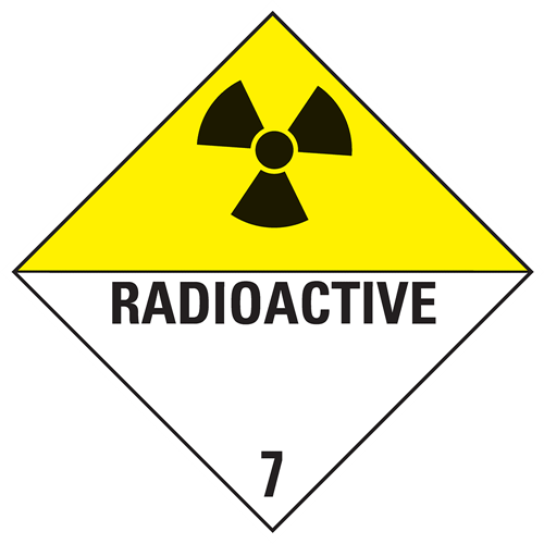 Toon details van 7.0 Radioactieve stoffen met tekst ("Radioactive")