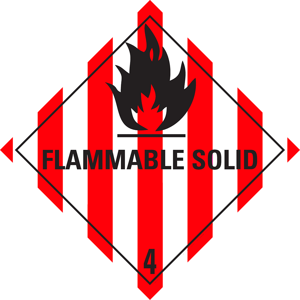Toon details van Aluminium Gevaarsbord IMO 4.1 Flammable Solid