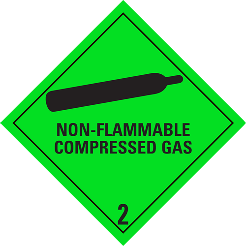 Toon details van Aluminium Gevaarsbord IMO 2.2 Non Flammable compressed gas