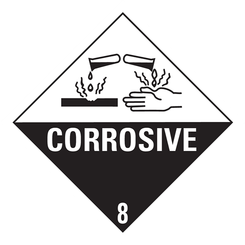 Toon details van Aluminium Gevaarsbord IMO 8.0 Corrosive